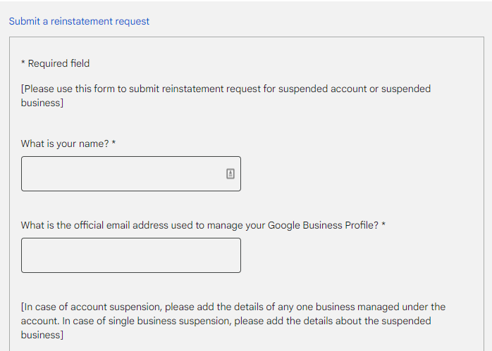 Google business profile suspended suspicious activity